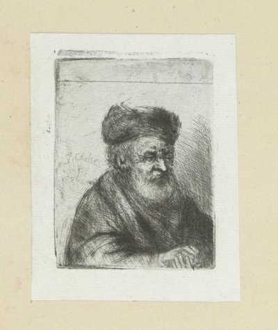 Gammel mann, hendene foldet The Compleat Work of Etchings av John Chalon / Oeuvre Complette des Eaux Fortes av Jean Chalon (serietittel) av Jan Chalon