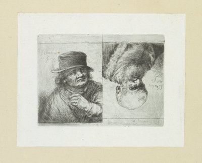 Twee mansportretten The Compleat Work of Etchings av John Chalon / Oeuvre Complette des Eaux Fortes av Jean Chalon (serietittel) av Jan Chalon