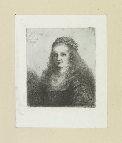 Kvinne med et perlekjede i håret The Compleat Work of Etchings av John Chalon / Oeuvre Complette des Eaux Fortes av Jean Chalon (serietittel) av Jan Chalon