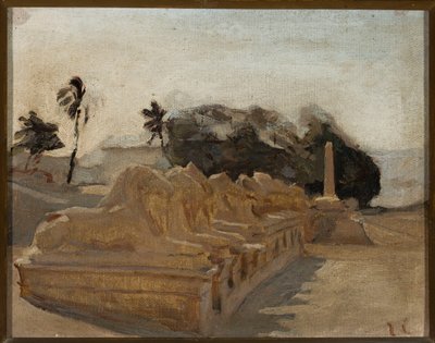 Sfinksalléen i Amons tempel i Karnak. Fra en reise til Egypt av Jan Ciągliński
