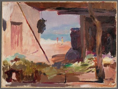 Fragment av bygninger ved havet. Fra en reise til Konstantinopel av Jan Ciągliński
