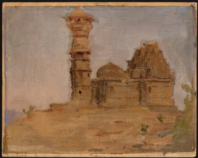 Forlatt antikt tempel i Chittorgarh. Fra en reise til India av Jan Ciągliński