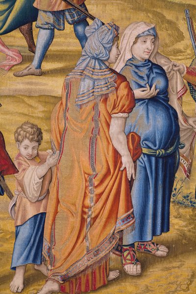 flamsk billedvev. Serien Erobringen av Tunis: Plyndring av Tunis. Tegner Jan Cornelisz Vermeyen. Studio Willem de Pannemaker, Brussel. Ca 1545. Detalj. av Jan Cornelisz Vermeyen