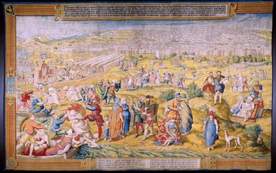 Flemish tapestry. Series The conquest of Tunis: The plunder of Tunis (De plundering van Tunis). Cartoonist Jan Cornelisz Vermeyen. Atelier Willem de Pannemaker, Brussels. Ca 1545.   1323878   no       norwegian Successfully Translated  Original: Dirk Trans av Jan Cornelisz Vermeyen