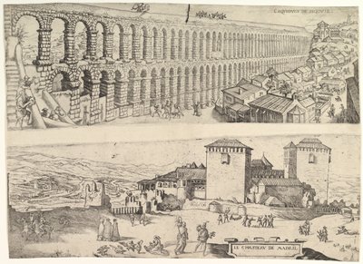 Akvedukten ved Segovia og slottet i Madrid, 1500-1599. av Jan Cornelisz Vermeyen