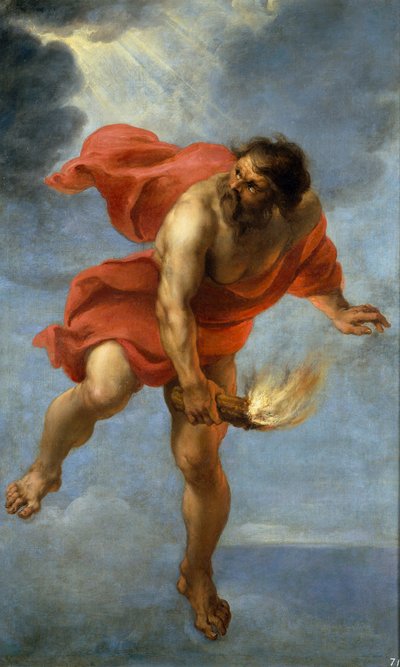 Prometheus bærer ild, 1637 av Jan Cossiers
