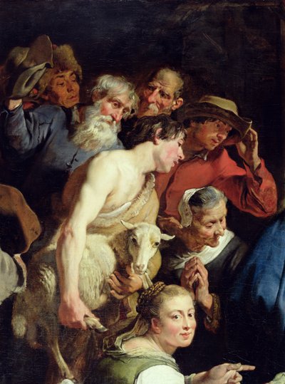 Hyrdenes tilbedelse, etter 1628 (detalj av 247420) av Jan Cossiers