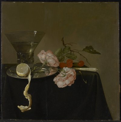 Stilleben med drikkeglass, frukt og roser, ca. 1632-34 av Jan Davidsz de Heem