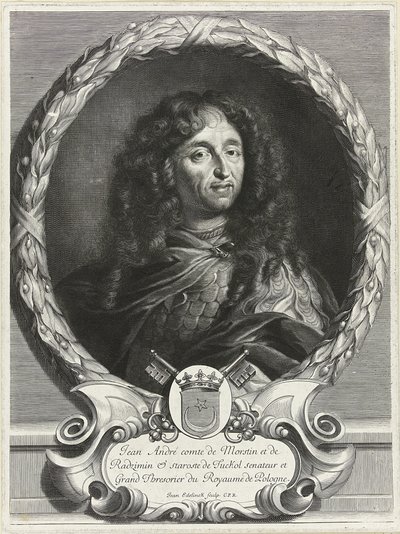 Portrett av poeten Jan Andrzej Morsztyn 1621-1693, 1670-tallet av Jan Edelinck