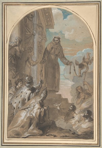Distribusjonen av fransiskanerkordene, 1667. av Jan Erasmus Quellinus