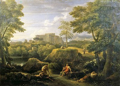 Landskap med figurer (olje på lerret) av Jan Frans van Bloemen