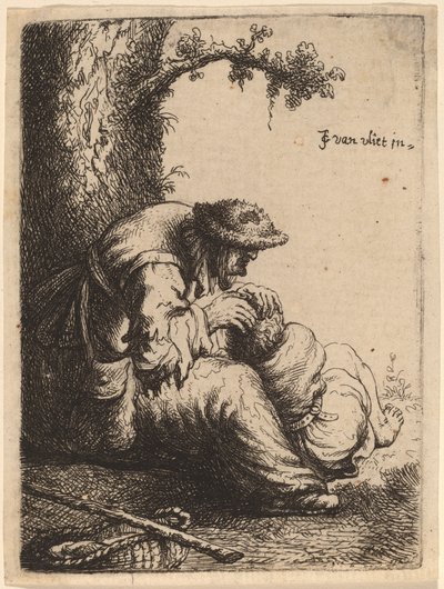 Tiggerkvinne som flykter fra en gutt, 1632. av Jan Georg van Vliet