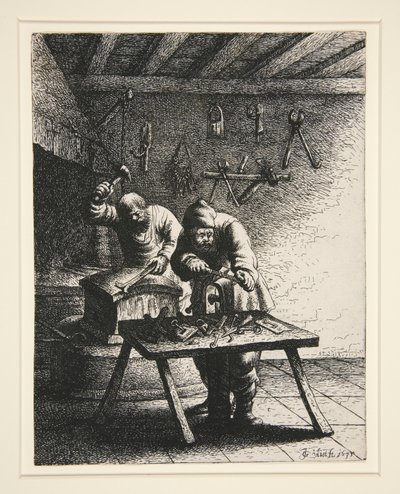 Låsesmeder, fra en serie på 18 håndverk og håndverk av Jan Georg van Vliet