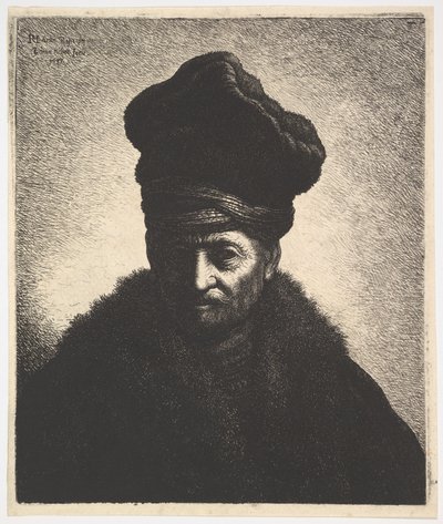 Portrett av en mann, etter Rembrandt, 1633. av Jan Georg van Vliet