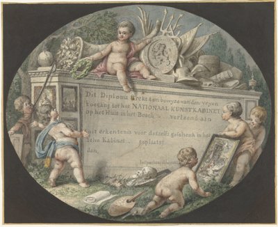 Design av en inngangsbillett til National Art Cabinet på Huis ten Bosch av Jan Gerard Waldorp (possibly)