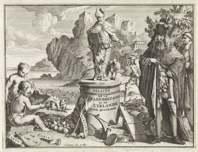 Voetstuk met de heilige Thomas Becket Titelpagina voor J. Beeverell, The delights of Great Britain and Ireland, deel 4, 1707 Gleden til Storbritannia og Irland (tittel på objekt) av Jan Goeree