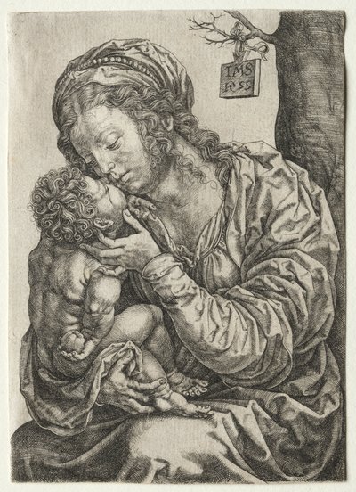 Jomfruen sitter ved foten av et tre av Jan Gossaert