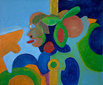 Selvportrett som en gris som flyr høyt, 2009 (olje på lerret) av Jan Groneberg