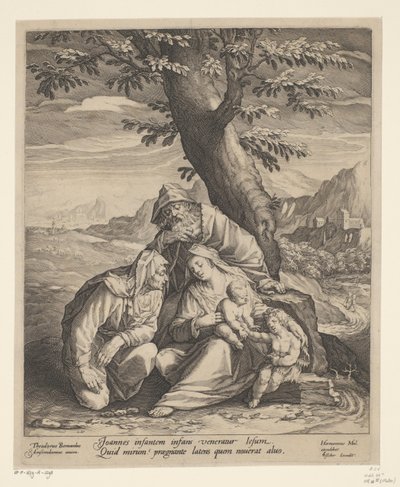 Hellig familie med Elizabeth og døperen Johannes av Jan Harmensz. Muller