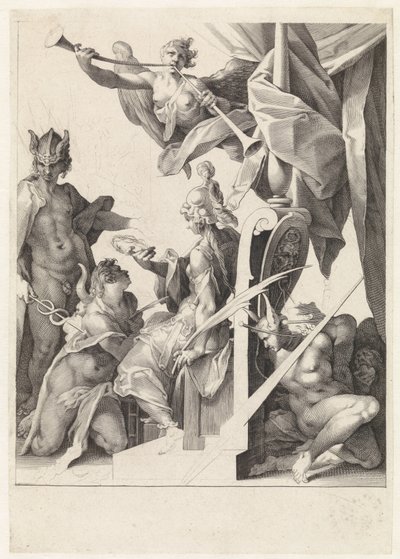 Mercury leder unge artister til Minerva av Jan Harmensz. Muller