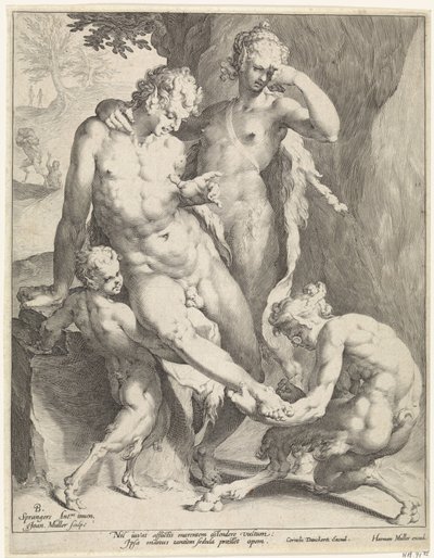Oreaden fjerner en torn fra en satyrfot av Jan Harmensz. Muller