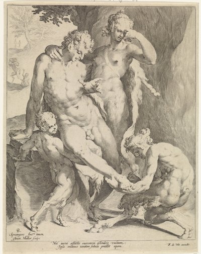 Oreaden fjerner en torn fra en satyrfot av Jan Harmensz. Muller