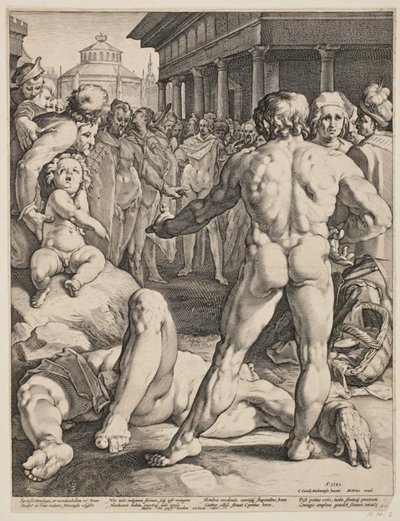 Kampen mellom Ulysses og Irus av Jan Harmensz. Muller