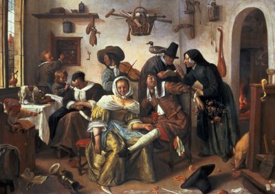 "Beware of Luxury", ca.1663 av Jan Havicksz. Steen