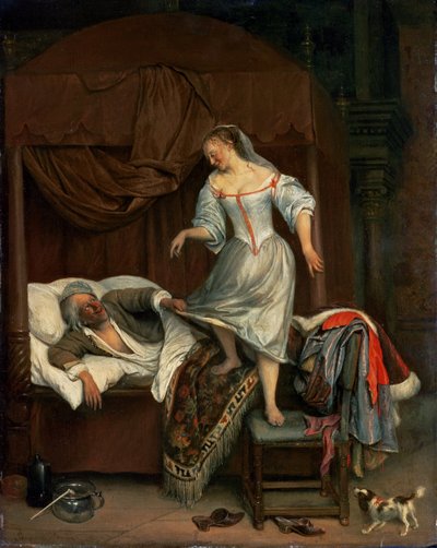 Soveromsscene (panel) av Jan Havickszoon Steen