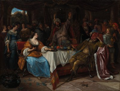 Ester, Ahasverus og Haman, ca. 1668. av Jan Havickszoon Steen