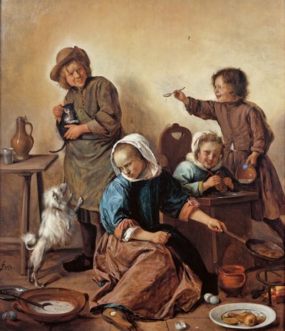 Barnemåltidet, ca 1665. av Jan Havickszoon Steen