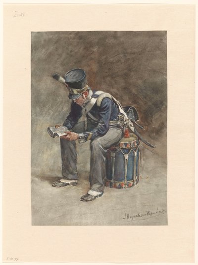 Sittende infanteri som leser tambour av Jan Hoynck van Papendrecht