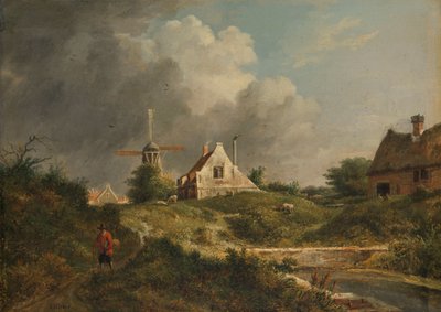 Utsikt over den falleferdige vollen i Amsterdam på bysiden mellom Muiderpoort og Weesperpoort av Jan Hulswit