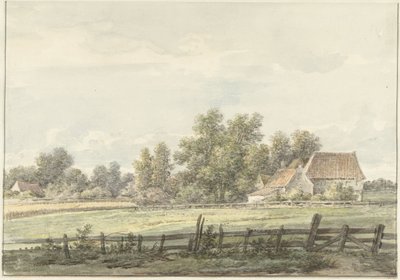 Landskap med gård av Jan Hulswit