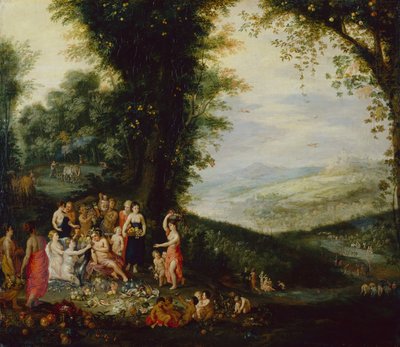 The Triumph of Bacchus (olje på panel) av Jan II and Balen Jan van Brueghel