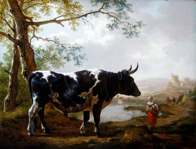 En prisokse i et frodig landskap (olje på panel) av Jan II Kobell