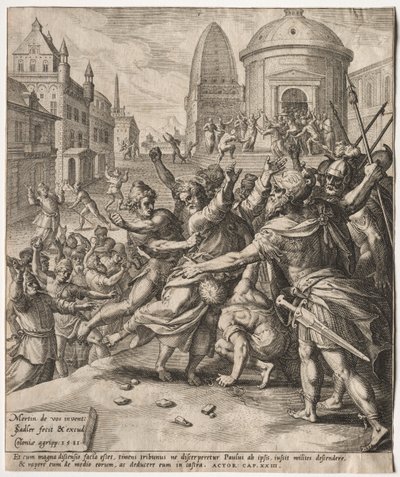 Arrestasjonen av St. Paul, 1581. av Jan I Sadeler