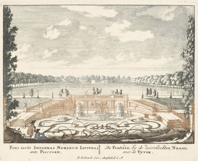 Fontene og stor dam i hagene til Het Loo-palasset, 1694-97 av Jan I van Call