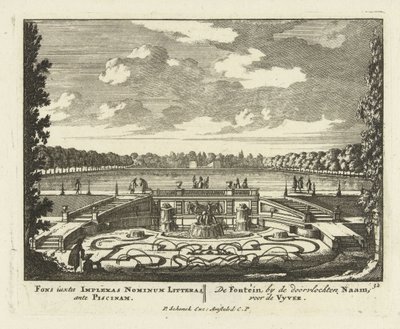 Fontene ved den store dammen i hagene til Paleis Het Loo, 1695-1705 av Jan I van Call