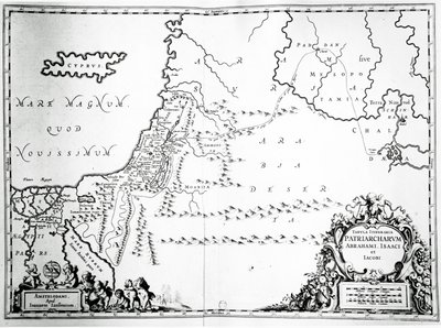 Kart over reisene til Abraham, Isak og Jakob, 1652 av Jan Janssonius