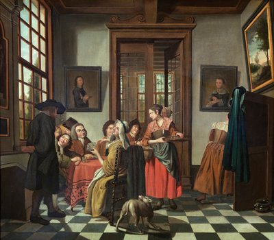 Kortspill (olje på lerret) av Jan Josef the Younger Horemans