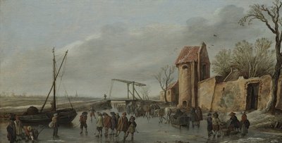 En scene på isen, 1627 av Jan Josefsz Goyen van