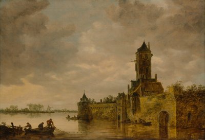 Slott ved en elv, 1647. av Jan Josephsz van Goyen