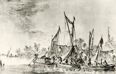 Nederlandsk kanallandskap av Jan Josephsz van Goyen
