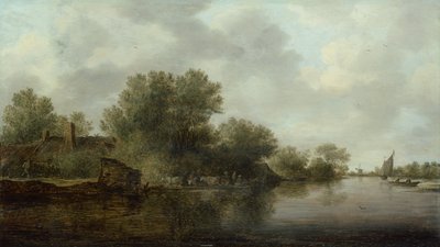 Landskap (olje på panel) av Jan Josephsz van Goyen