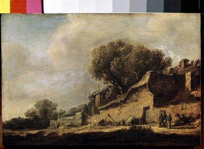 ""Paysage a la chaumiere et au chene"" (Landskap med en bondehytte og en eik) Maleri av Jan Jozefsz van Goyen (1596-1656) 1634 Mål 87x105 cm Eremitasjemuseet, St. Petersburg av Jan Josephsz van Goyen