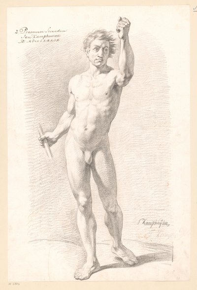 Stående mannlig naken, sett forfra (2. premie 1789) av Jan Kamphuijsen