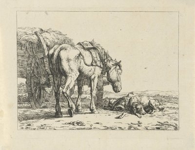 Hest og hund hos en høstmann av Jan Kobell (II)