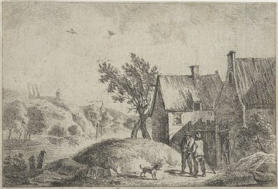 To menn med hund i et landskap av Jan Lauwryn Krafft (I)