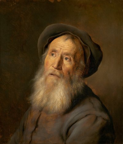 Skjegget mann med en beret, ca. 1630. av Jan Lievens
